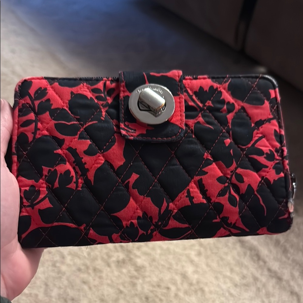 Red and Black Vera Bradley Quilted Wallet